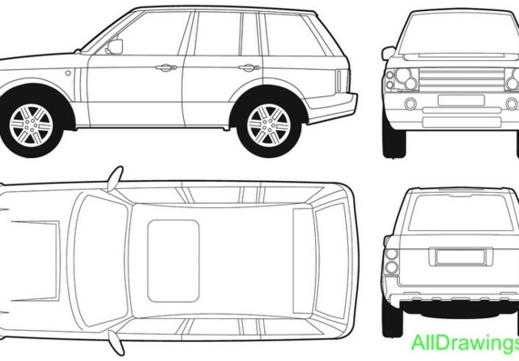 Range Rover SE (2005) (Рендж Ровер СЕ (2005)) - чертежи (рисунки) автомобиля
